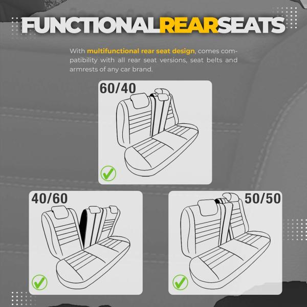 Auto Sitzbezug Set Universal Vorne und Hinten Komfortabel Komplett Set